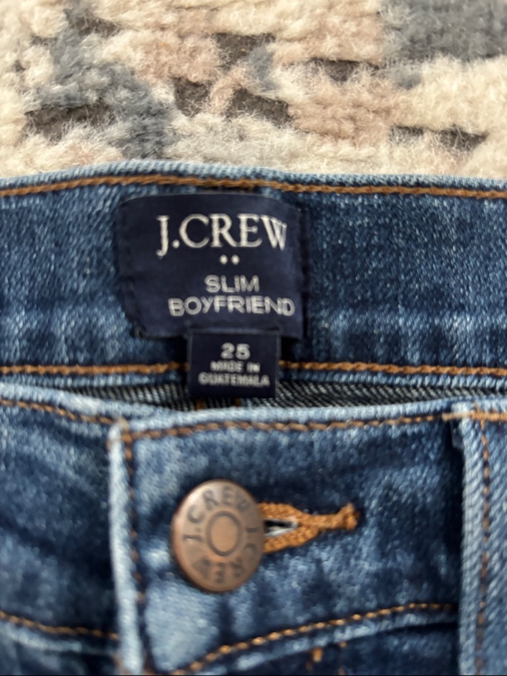 Women’s J. Crew Dark Blue Slim Boyfriend Straight-Leg Jeans size 25 - Picture 2 of 6